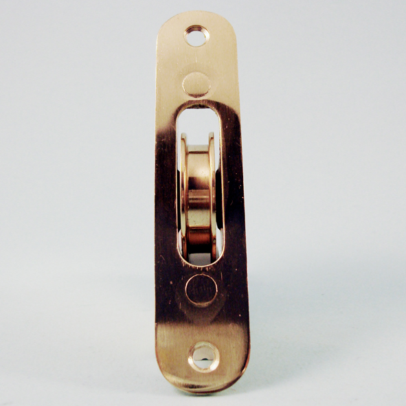 THD252/EB • Electro Brassed • Radiused • Sash Pulley With Steel Body and 44mm [1¾] Brass Pulley